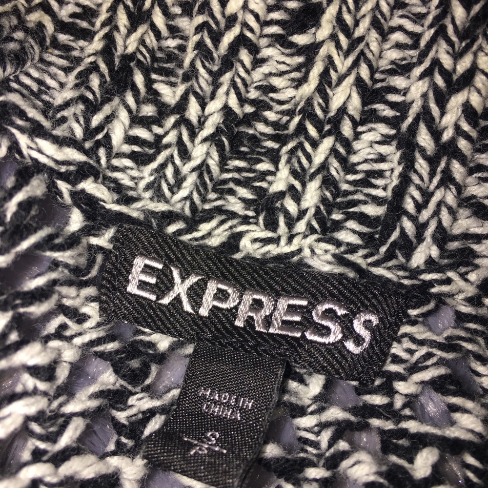 black and white knit express cardigan
